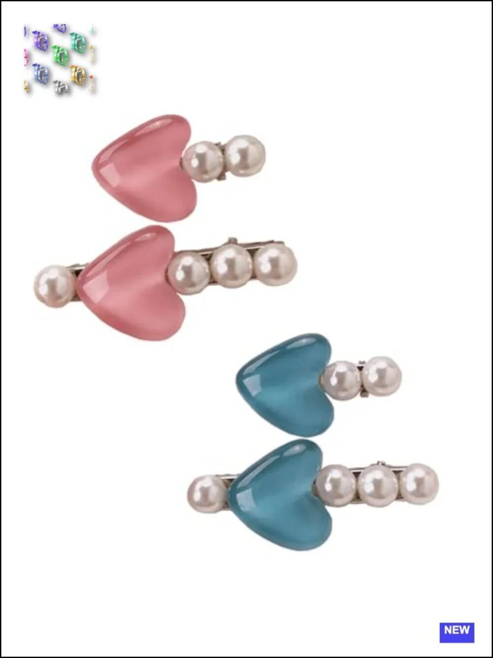 4pcs Pearl Heart Hair Clips Set - Classic Alligator Clip Hair Accessories
